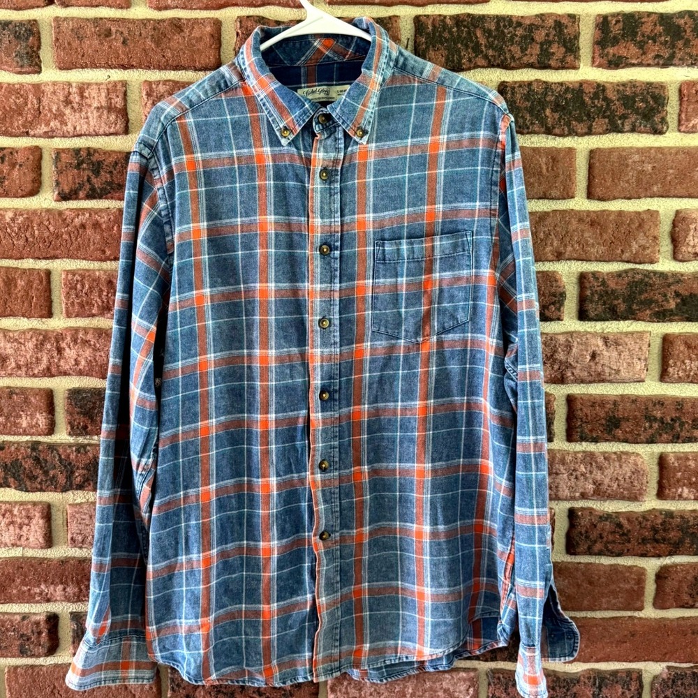 Plaid Flannel Mens Shirt Large Lumberjack Cottagecore Cabin Workwear Grunge Fall